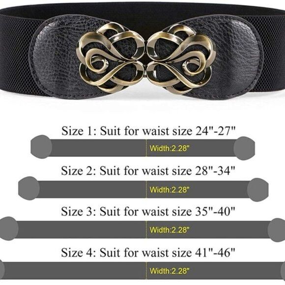 New Women Stretchy Belt for Dresses Vintage Elastic - Picture 2 of 7